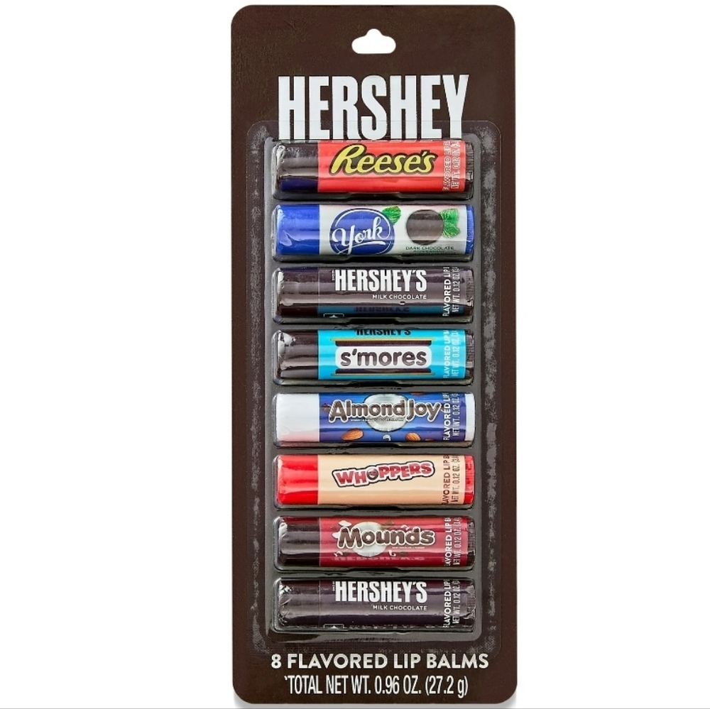 Hershey 8 Pack Flavored Lip Balms Chapstick Full Size Reeses S'mores Almond Joy